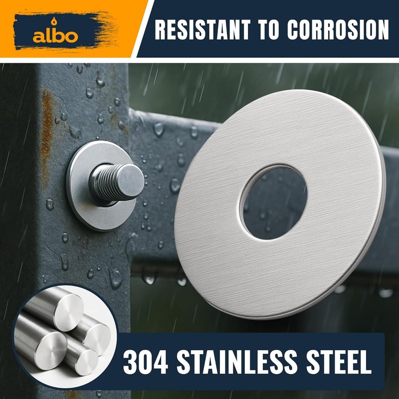 ALBO 250 Pcs Metric Stainless Steel Fender Flat Washers for Screws and Bolts, 304 Stainless Steel Hardware Fasteners - Image 3